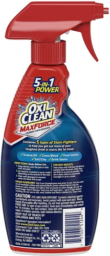 Vista 2 de OxiClean Max Force 5 en 1 Power - Spray quitamanchas para lavandería, 12 onzas, paquete de 2