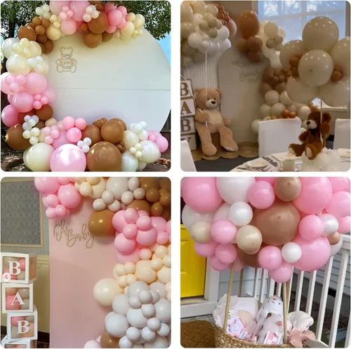 Vista 3 de Kit de guirnalda de globos pastel de 110 piezas, kit de guirnalda de ramo de globos ideal para baby shower, boda, fiesta de cumpleaños (marrón 2)
