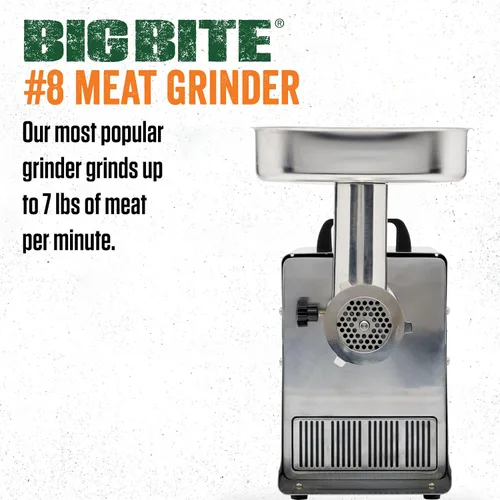 Vista 2 de Molinillo de carne eléctrico Big Bite de acero inoxidable, marca LEM Products