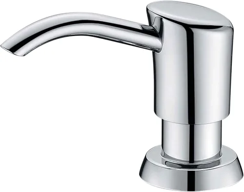 Vista 10 de GAGALIFE Dispensador de jabón integrado o dispensador de loción para fregadero de cocina, cabezal de bomba ABS de níquel cepillado, con botella