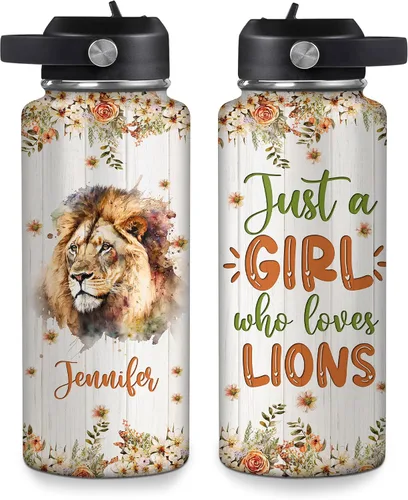 Vista 16 de Hyturtle Botella de agua personalizada con diseño de oso – Botella de acero inoxidable aislada de viaje con tapa a prueba de fugas, 18 onzas, 32