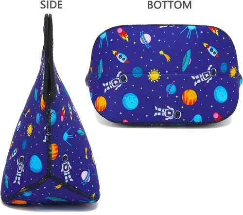 Vista 5 de FlowFly Lonchera de neopreno para niños, bolsa suave con aislamiento, mini hielera térmica para niños, niñas, hombres, mujeres, escuela, trabajo