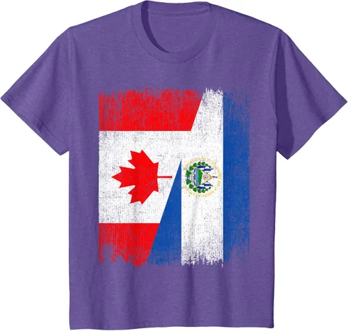 Vista 42 de Camiseta Half Canada El Salvador Flag Canadian Salvadoran Pride Roots