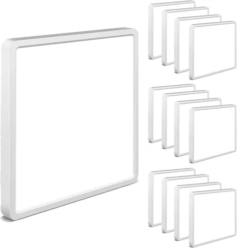 Vista 9 de 2Pack Lámpara de techo empotrada de 12 pulgadas 28W LED, lámpara de techo cuadrada de 3200LM 6000K blanca delgada de panel plano, lámpara de techo