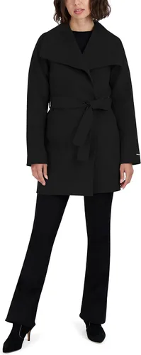 Vista 5 de TAHARI Women's Ella Lightweight Double Face Wool Wrap Coat With Tie Belt