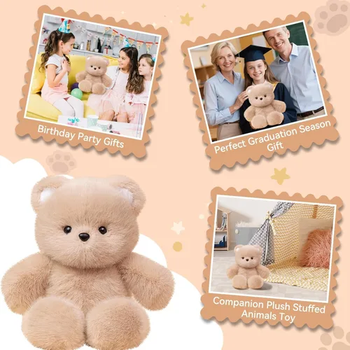 Vista 4 de Oso de peluche, 16 pulgadas, lindos peluches abrazables, oso marrón, regalo de cumpleaños para niñas y niños