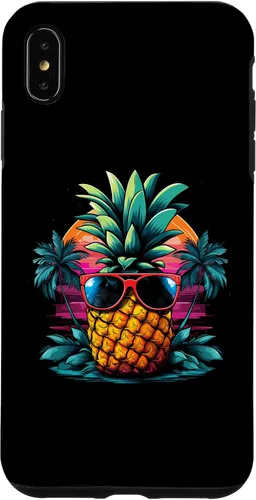 Vista 11 de iPhone 16 Vintage Pineapple With Sunglasses 70s 80s Vaporwave Hawaiian Case