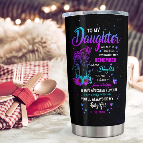 Vista 3 de Regalos para Hija de Mamá, Taza de Regalo para Hija 20oz, Regalos para Hijas de Madre, Regalo de Graduación, Navidad, Cumpleaños para Hija de Mamá