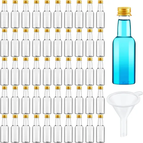 Vista 12 de Tessco for you 100 botellas de licor mini con tapas negras, 0.8 onzas