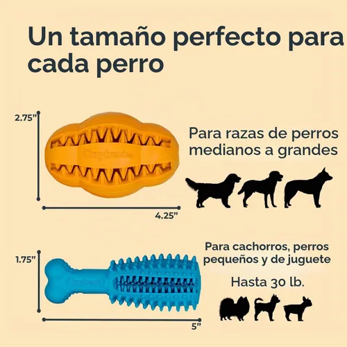 Vista 4 de Oxyfresh Juguete dental masticable para perros, el mejor juguete de limpieza de dientes de perro, un simple juguete de mordida y cepillo que ayuda a