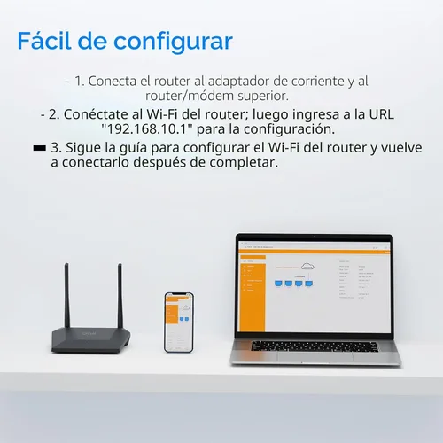 Vista 9 de DBIT N300 2.4GHz - Router WiFi con modo repetidor inalámbrico WISP, Router de Internet para hogar inteligente - Red de invitados, Control de acceso