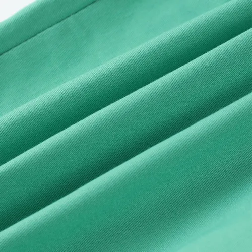 Vista 6 de HILEELANG Pantalones cortos chinos de verano para niños pequeños, de algodón, elásticos, con cordón, para uniforme escolar, 2 unidades 2401#bluekhaki