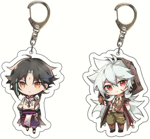 Vista 4 de Genshin - Llavero de acrílico para cosplay, diseño de figuras de impacto, regalo