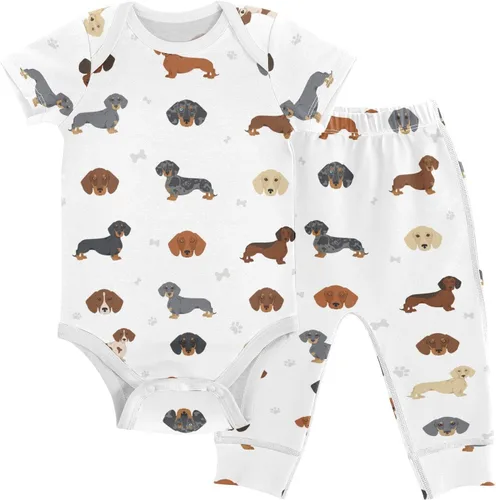 Vista 13 de vvfelixl Conjunto de mamelucos de bebé, pantalones y gnomo, hongo, manga corta, ropa de bebé para niños y niñas, 3M Multi1