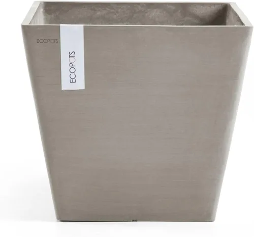 Vista 10 de Ecopots Rotterdam - Maceta cuadrada para flores, color gris oscuro, 8 pulgadas