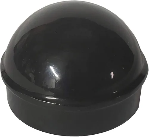 Vista 2 de 1 7/8 "Aluminio Chain Link Fence Round Style Main Post Cap - Powder Coated Black