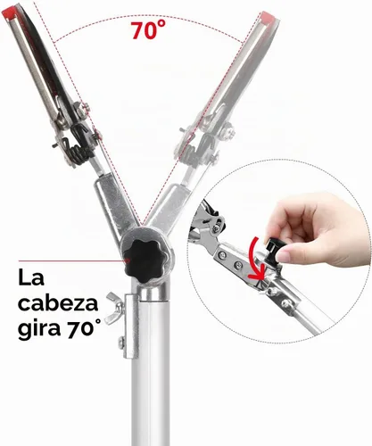 Vista 2 de LeafLux Cortador de árbol extensible, podadora telescópica de poste de 3.67 a 5.45 pies, mango de aluminio ligero, hoja recubierta de teflón, corta