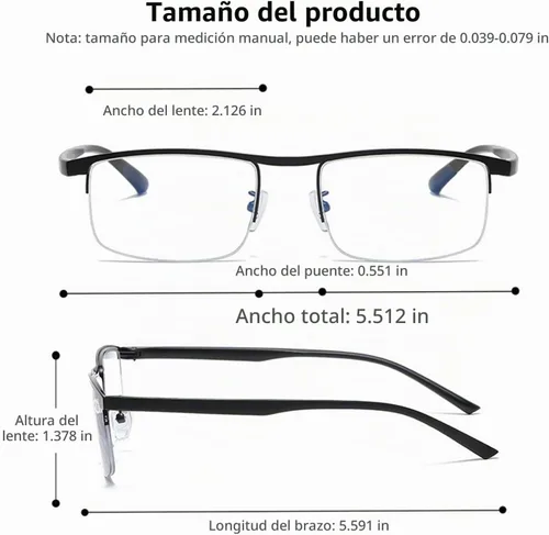 Vista 6 de Gafas de lectura fotocrómicas progresivas multifocales con transición de luz anti-azul Lectores multifocales Gafas de sol transparentes