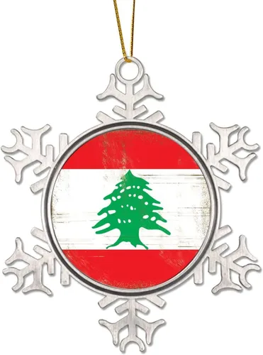 Vista 8 de Merry Christmas Metal Snowflake Christmas Ornaments Retro China Hong Kong Flag National Flag Ornaments Winter Decorations for Christmas Tree Xmas