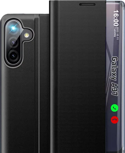 Vista 44 de Funda de teléfono para Samsung Galaxy A16 5G, Clear View Window Funda delgada de lujo para teléfono Galaxy A16 con soporte, funda protectora