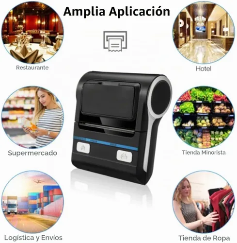 Vista 7 de No es compatible con iPhone/iPad/Mac, impresora térmica portátil Bluetooth de 3.150 in, solo compatible con Android/Windows, impresora inalámbrica