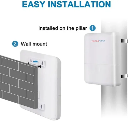 Vista 5 de Extender/Booster PoE de 5 puertos para exteriores 60W 48V, 10/100/1000M, PoE Passthrough, protección contra rayos 6KV, IEEE 802.3af/at/bt