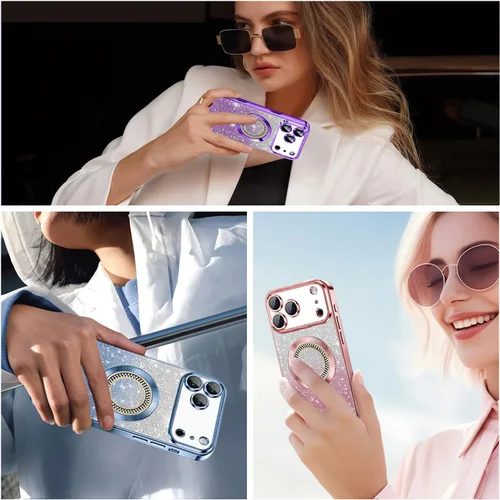 Vista 45 de Misscase Funda magnética con purpurina para iPhone 11 compatible con MagSafe, protección completa, delgada, a prueba de golpes, antiarañazos