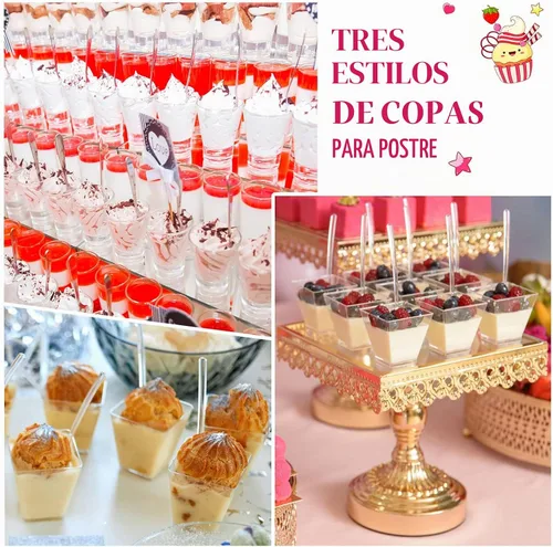 Vista 5 de Jerify - Paquete de 300 tazas de postre de plástico con tapas y cucharas, 3