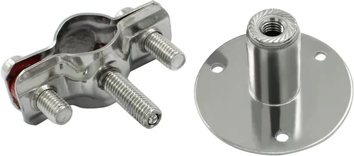 Vista 4 de 2 soportes de tubo de montaje en pared de acero inoxidable 304, adecuados para tubos OD de 1/2 pulgadas (0.748-0.866 in), altura ajustable