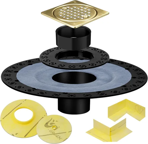 Vista 6 de Kit de brida para desagüe de ducha compatible con desagüe de ducha Schluter Systems kerdi, con brida vertical ABS de 2 pulgadas, tubo de plástico