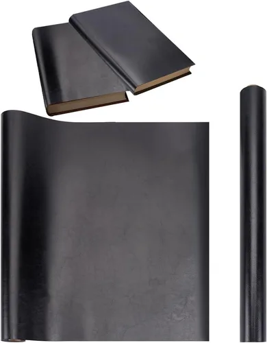 Vista 21 de OLYCRAFT Paño de encuadernación de cuaderno de piel sintética negra de 39.4 x 16.9 pulgadas con superficie de terciopelo, tela de tejido cerrado