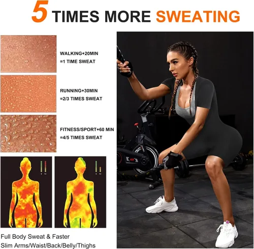 Vista 2 de URSEXYLY Traje de sauna para mujer, chaleco de sudor, entrenador de cintura, 3 en 1, adelgazante, moldeador de cuerpo completo, parte superior