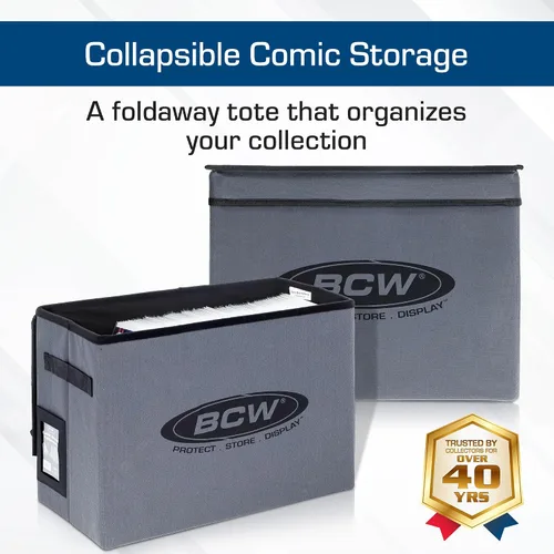 Vista 2 de BCW Caja de almacenamiento de cómics – 2 unidades Estuche plegable Cada uno se adapta a 125-150 libros de cómics con funda y tablero