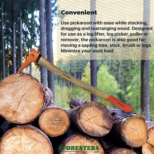 Vista 4 de FORESTER Pickaroon Logging Tool USA Hickory Handle Hookaroon Logging Tool Log Roller Tool & Forestry Tools for Dragging and Stacking Logs