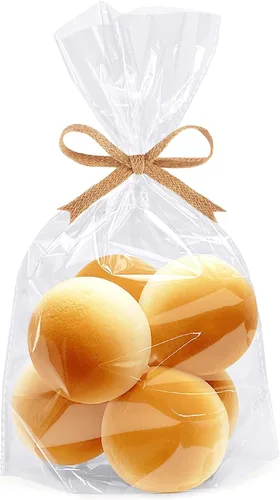 Vista 9 de Morepack Bolsas de celofán de fondo plano, 100 bolsas transparentes de 6 x 2 x 10 pulgadas con 100 lazos giratorios (sin fuelle lateral)