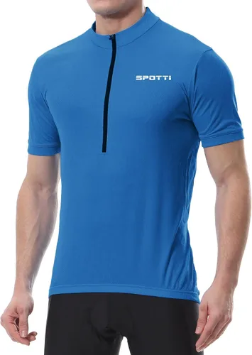 Vista 11 de Spotti Playera de manga corta para ciclismo de hombre con 3 bolsillos traseros, transpirable, secado rápido