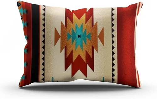Vista 6 de Beauty Boudoir - Funda de cojín rectangular decorativa para el hogar, con estampado de tela tribal, color marrón, con cremallera oculta, 12 x 20