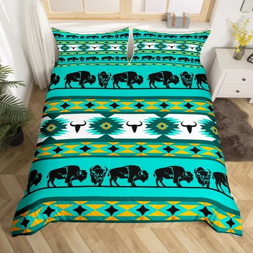 Vista 46 de Juego de funda de edredón con diseño de caballos, atrapasueños para niños, adolescentes, hombres, funda de edredón con estampado de caballos