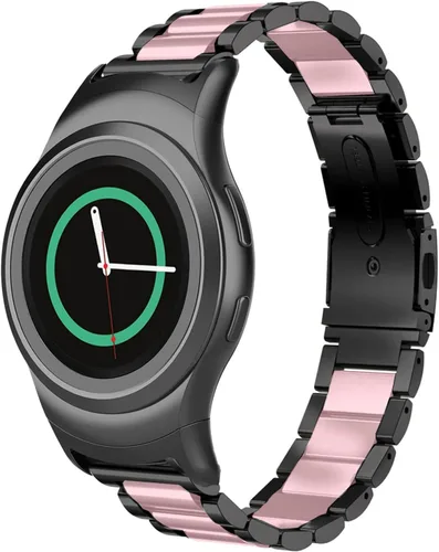 Vista 13 de Correa de reloj de metal compatible con Samsung Gear S2 SM-R720/SM-R730 de ajuste rápido de acero inoxidable correa de repuesto para Gear S2 Negro
