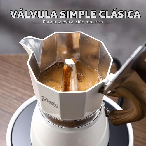Vista 3 de Estufa para máquina de café expreso, olla de camping Moka de 2 tazas/4.1 fl oz, cafetera italiana de café expreso, fácil de usar (negro)