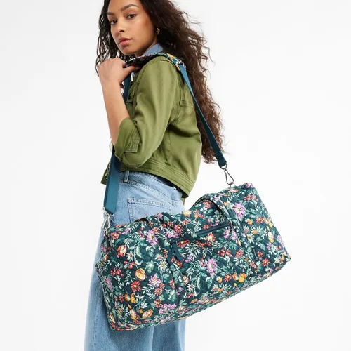 Vista 9 de Vera Bradley Bolsa de viaje mediana de algodón para mujer