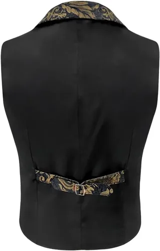 Vista 3 de Chaleco de traje gótico victoriano para hombre, chaleco steampunk