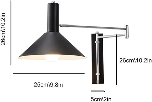 Vista 8 de Aplique de pared Bauhaus con brazo articulado, Aplique industrial cromado, luz de lectura ajustable para mesilla de noche, lámpara de metal moderno