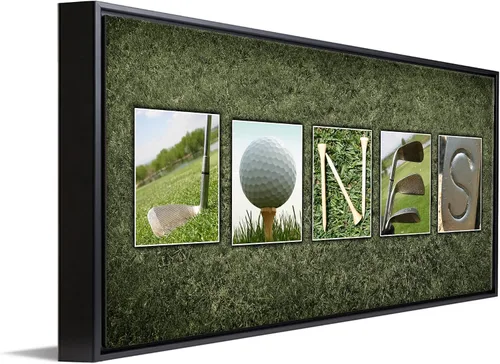 Vista 19 de Arte personalizado con nombre de golf: regalo personalizado perfecto y único para el golfista o entusiasta del golf