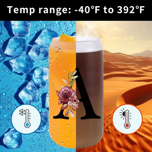 Vista 3 de Vaso de vidrio con monograma con tapa de bambú, popote personalizado, vaso de café helado de 16 onzas, tarro transparente de masón, cerveza, agua
