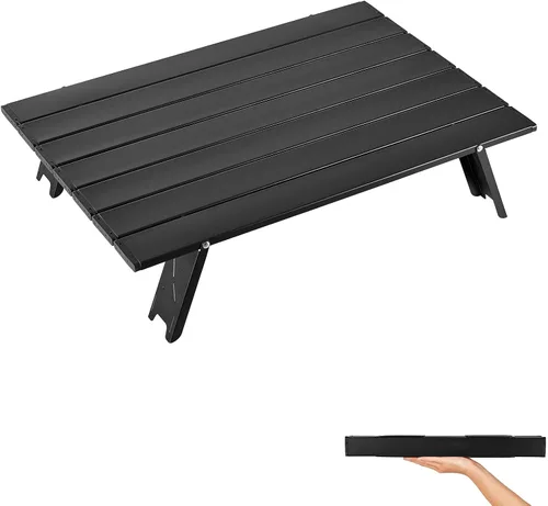 Vista 9 de ATEPA Mesa de camping pequeña, mesa de playa portátil ultraligera, mesas de campamento compactas plegables con patas de aluminio, bolsa