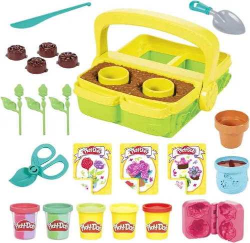 Vista 4 de Play-Doh Juego de juguetes de jardín de flores florecientes, juego de simulación de naturaleza, artes y manualidades para niños, regalos de relleno