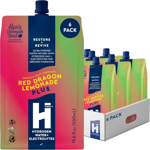 Vista 9 de HTWO Plus Agua de hidrógeno molecular con electrolitos, sabor a limonada de uva, paquetes de hidratación sin azúcar, paquete de 6 unidades de 16.9