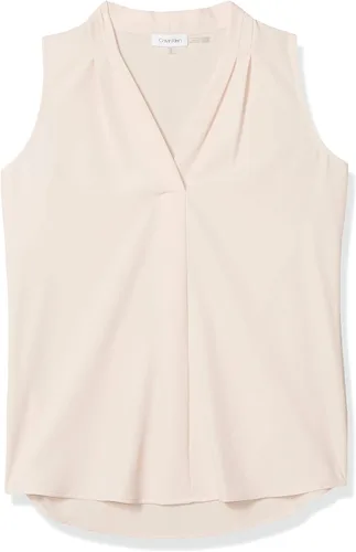 Vista 5 de Calvin Klein Blusa sin mangas para mujer con pliegues invertidos (estándar y plus)