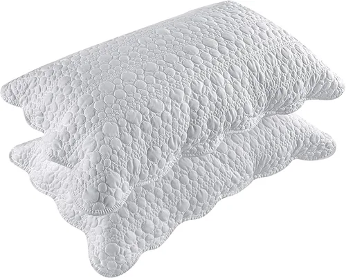 Vista 17 de BOSOWOS Fundas de almohada tamaño Queen de 20 x 30 pulgadas, juego de 2, ultrasuaves y transpirables, fundas de almohada acolchadas para dormir Gris